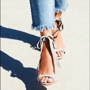 SCHUTZ  Rene tie suede heels